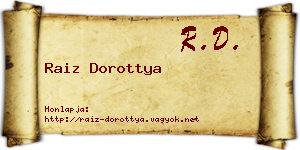 Raiz Dorottya névjegykártya